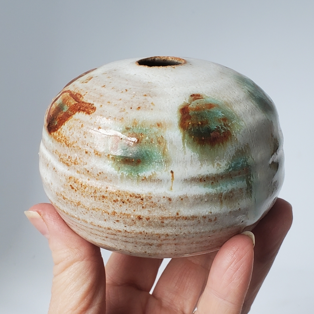 Signed Studio Pottery Turned Vase "MB"